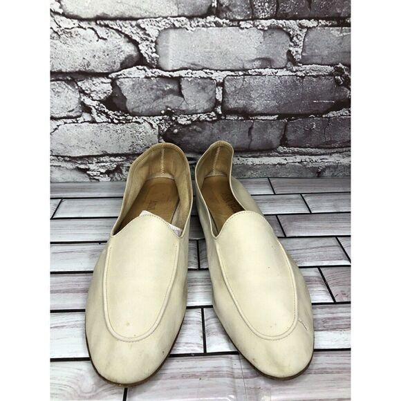 ATIKA VTG Ivory Suede Nubuck Leather Slip On Loafer Flats Women Sz 40EU/9.5M US - Picture 1 of 16